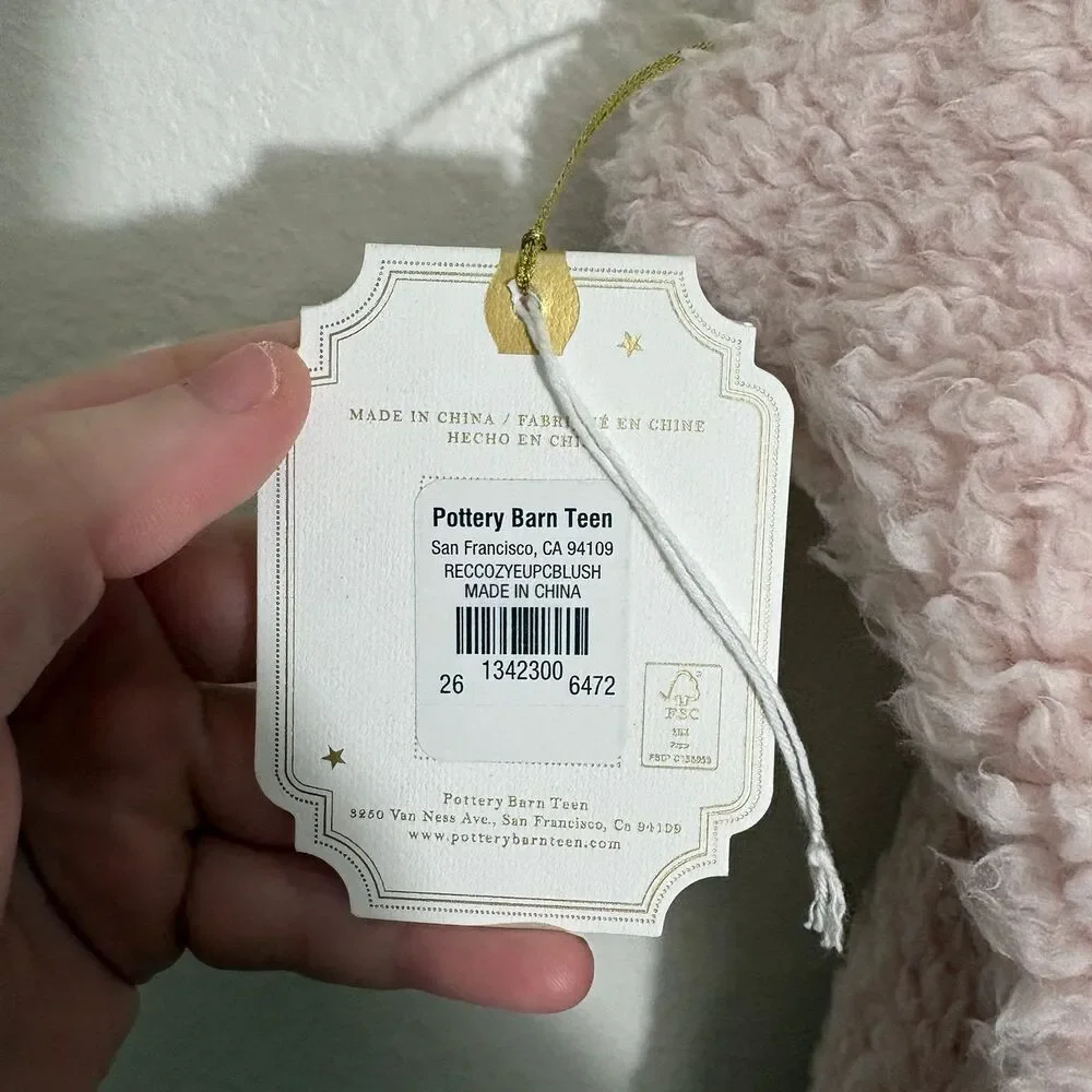 Pottery Barn Teen Cozy Euro Sherpa Pillow Cover NWT 26”x26”